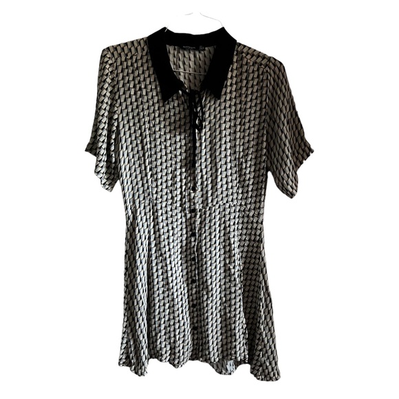 Nasty Gal Printed Collar Detail Skater Dress Size US 6 - Picture 2 of 5